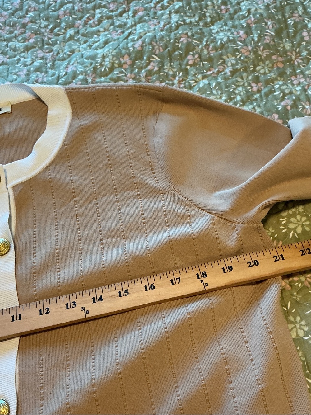 L’AGENCE Leon Women's Beige and White Button-Front Cardigan XXL - Picture 9 of 13
